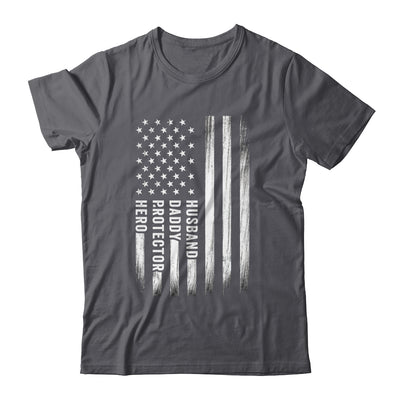 Husband Daddy Protector Hero Fathers Day American Flag Shirt & Hoodie | siriusteestore