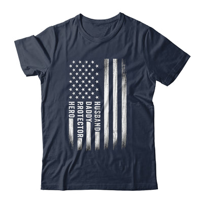 Husband Daddy Protector Hero Fathers Day American Flag Shirt & Hoodie | siriusteestore
