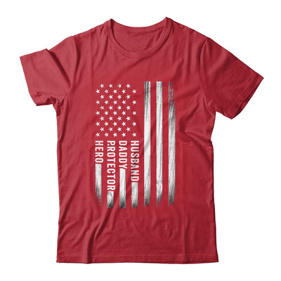 Husband Daddy Protector Hero Fathers Day American Flag Shirt & Hoodie | siriusteestore