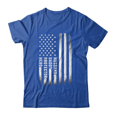 Husband Daddy Protector Hero Fathers Day American Flag Shirt & Hoodie | siriusteestore