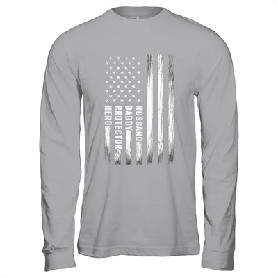 Husband Daddy Protector Hero Fathers Day American Flag Shirt & Hoodie | siriusteestore