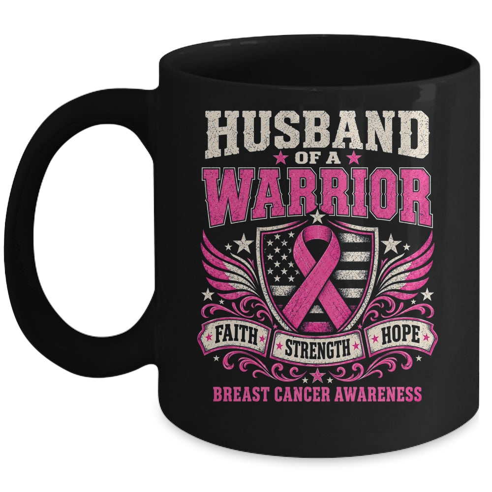 Husband Of A Warrior Breast Cancer Awareness Support Pink Mug | siriusteestore