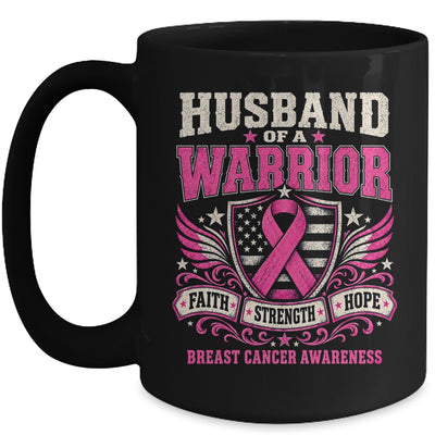 Husband Of A Warrior Breast Cancer Awareness Support Pink Mug | siriusteestore