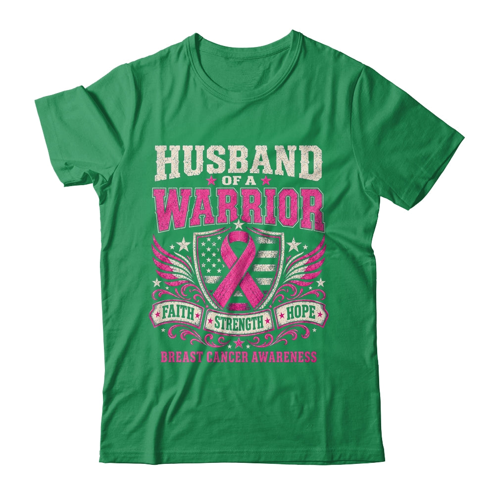 Husband Of A Warrior Breast Cancer Awareness Support Pink Shirt & Hoodie | siriusteestore