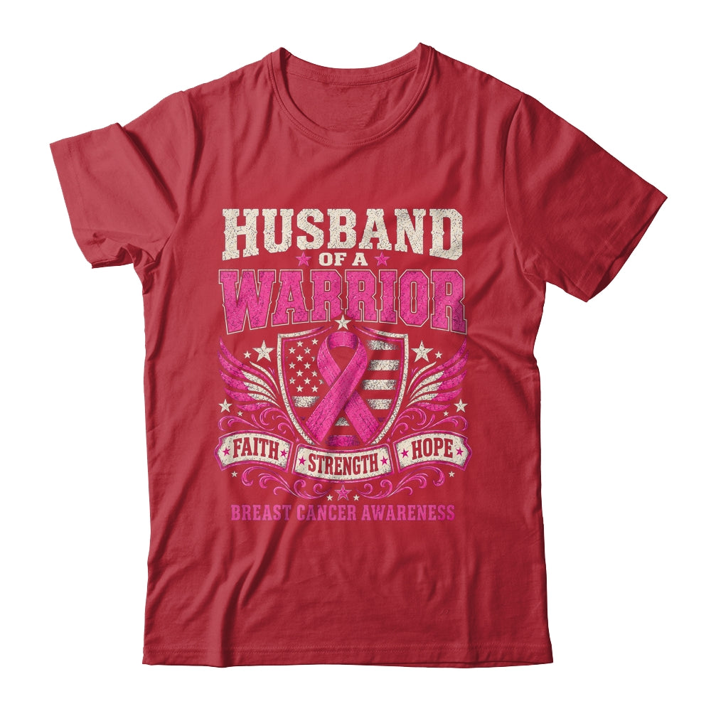 Husband Of A Warrior Breast Cancer Awareness Support Pink Shirt & Hoodie | siriusteestore