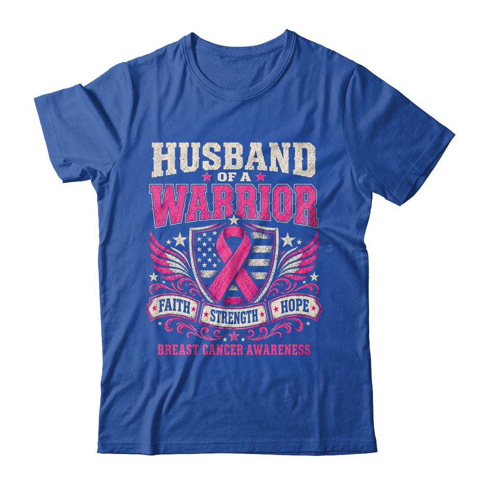 Husband Of A Warrior Breast Cancer Awareness Support Pink Shirt & Hoodie | siriusteestore