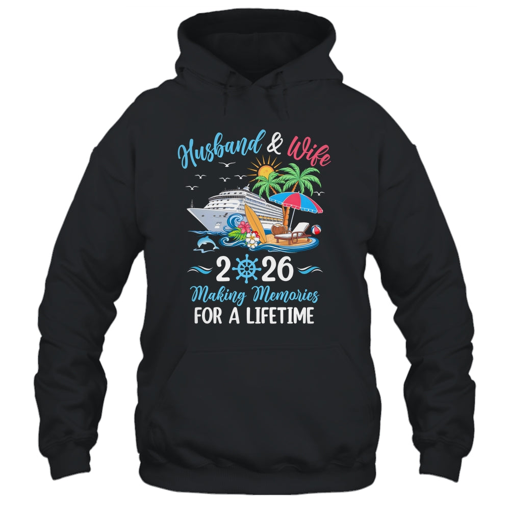 Husband & Wife 2026 Making Memories Cruise Matching Couple Shirt & Tank Top | siriusteestore