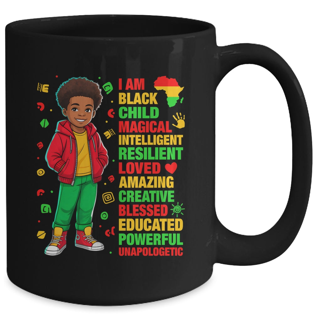 I Am Black Child History Month Kids Boys African American Mug | siriusteestore