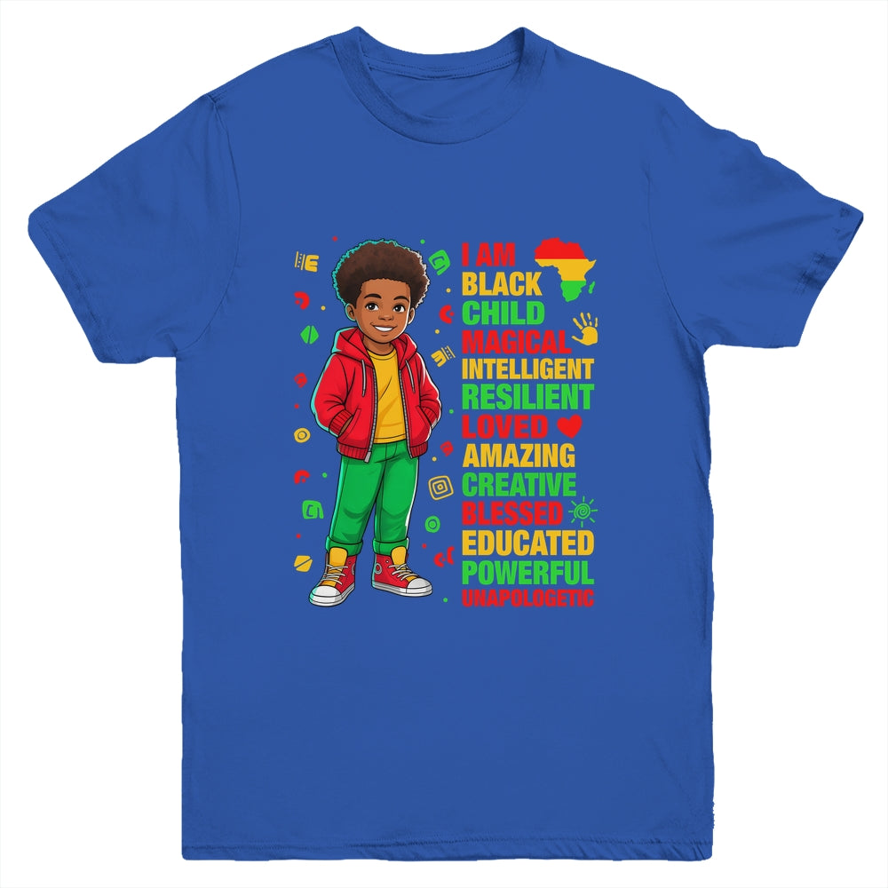 I Am Black Child History Month Kids Boys African American Youth Shirt | siriusteestore