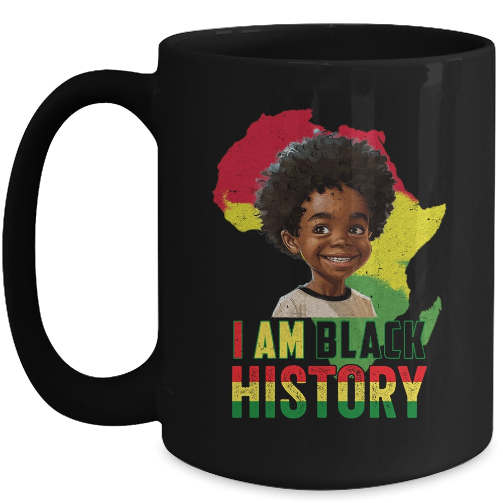 I Am Black History Afro Boy Little Melanin Prince Kids Mug | siriusteestore