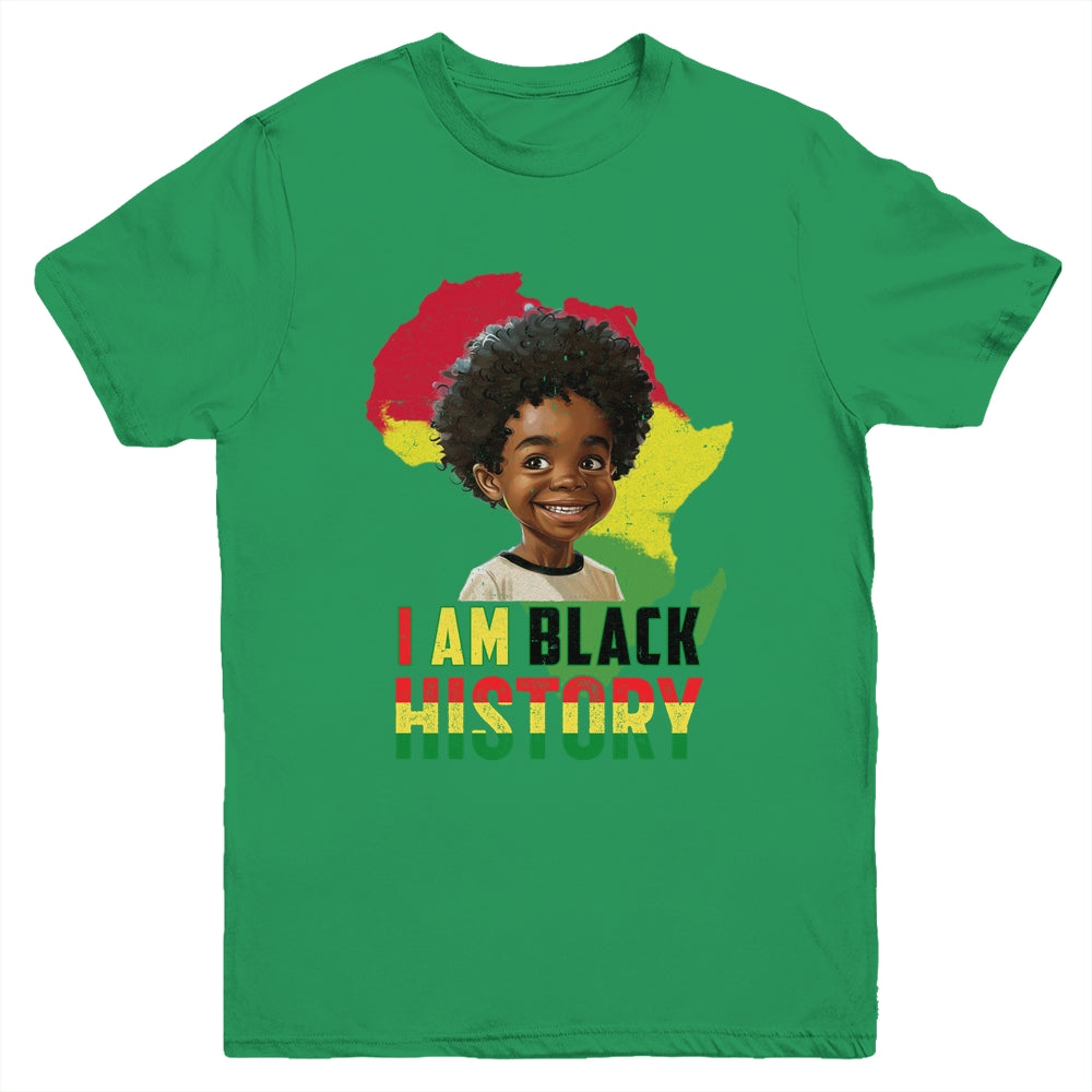 I Am Black History Afro Boy Little Melanin Prince Kids Youth Shirt | siriusteestore