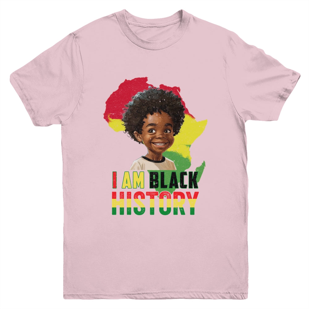 I Am Black History Afro Boy Little Melanin Prince Kids Youth Shirt | siriusteestore