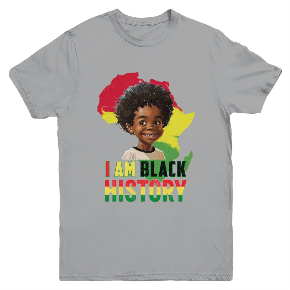 I Am Black History Afro Boy Little Melanin Prince Kids Youth Shirt | siriusteestore