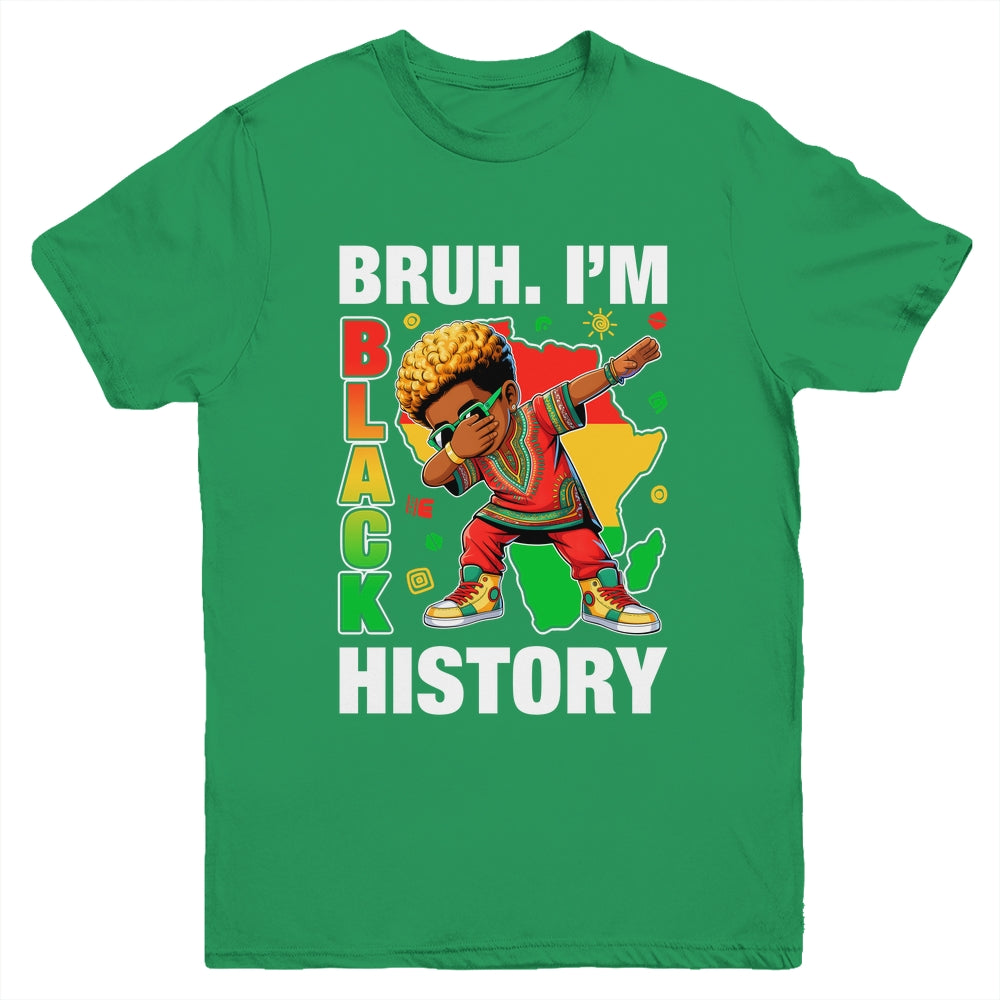 I Am Black History Dabbing Afro Men Boy Black History Month Youth Shirt | siriusteestore