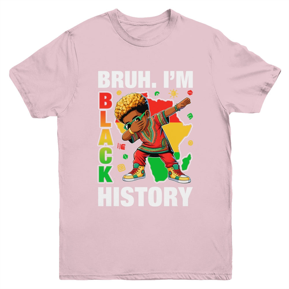I Am Black History Dabbing Afro Men Boy Black History Month Youth Shirt | siriusteestore