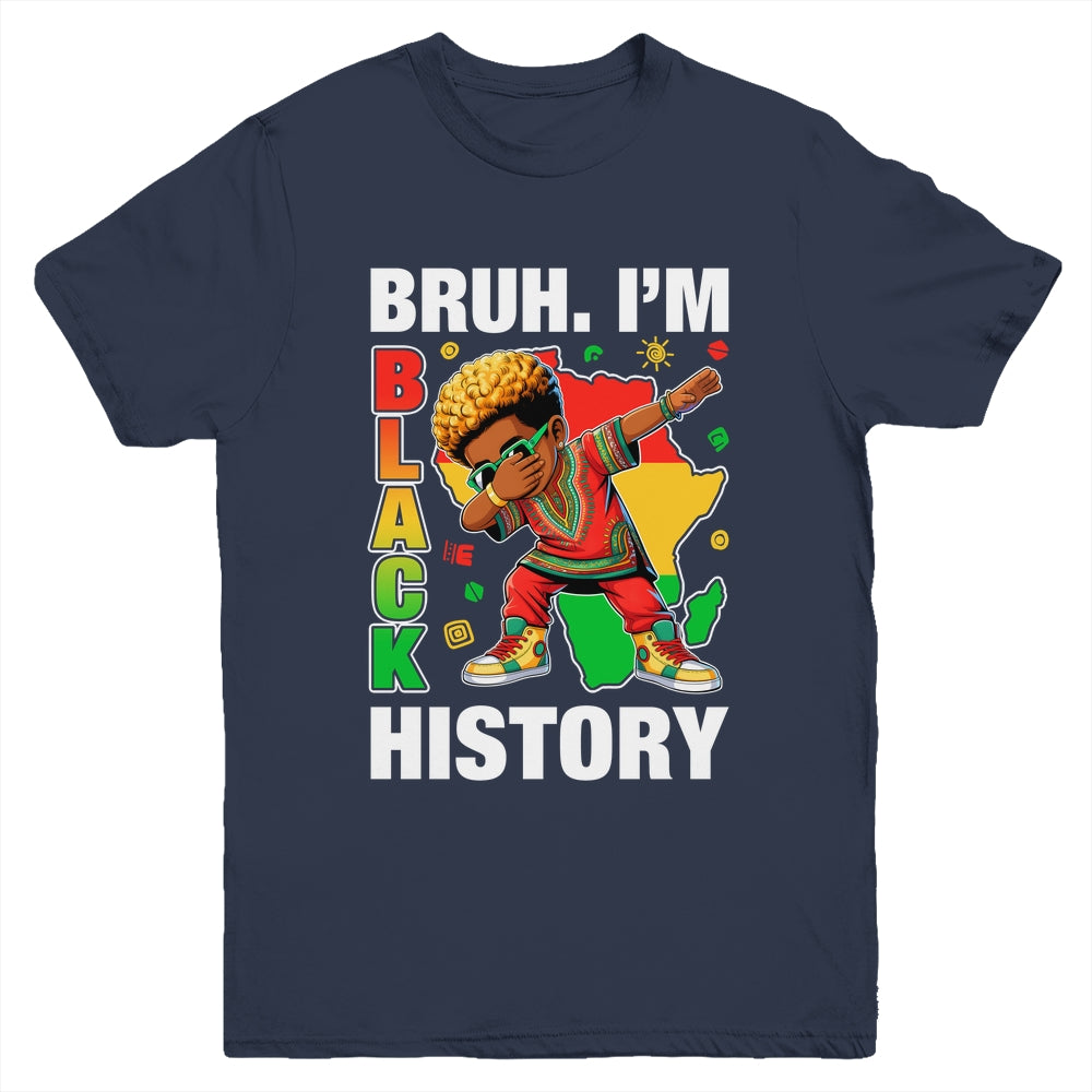 I Am Black History Dabbing Afro Men Boy Black History Month Youth Shirt | siriusteestore