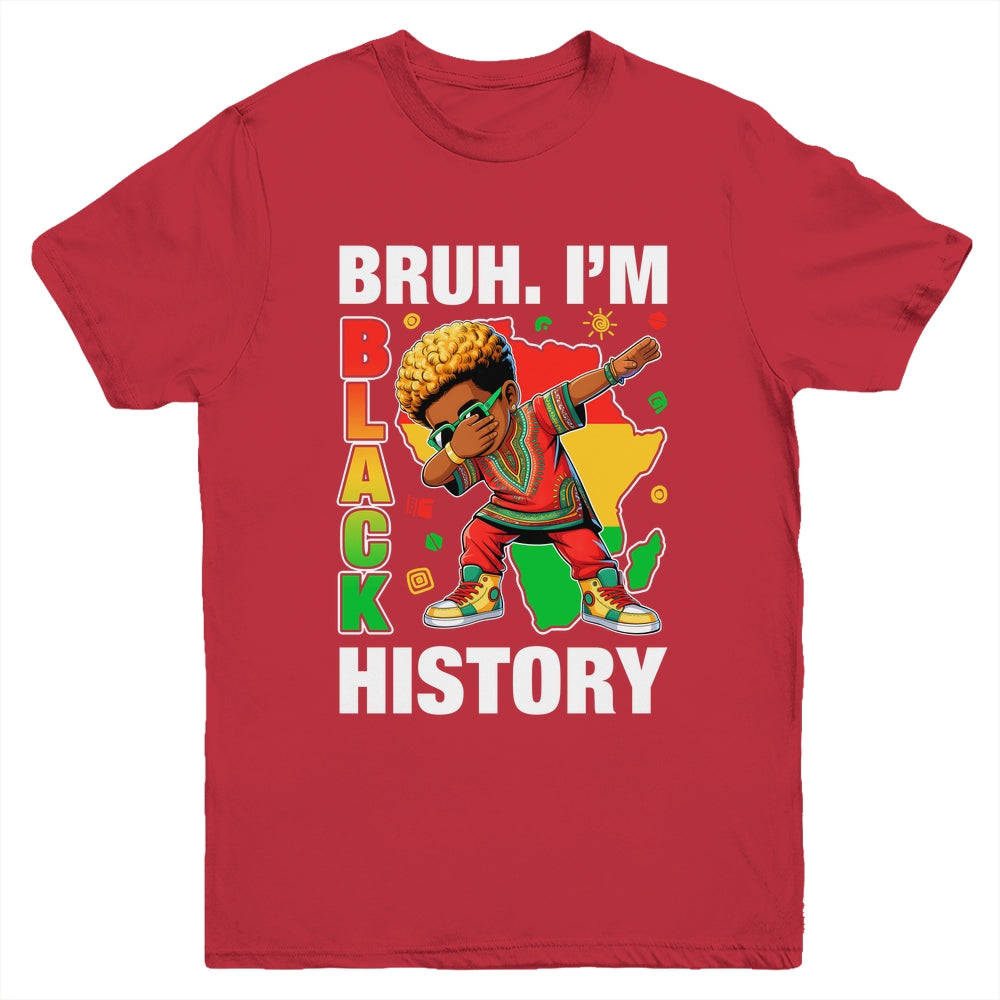 I Am Black History Dabbing Afro Men Boy Black History Month Youth Shirt | siriusteestore