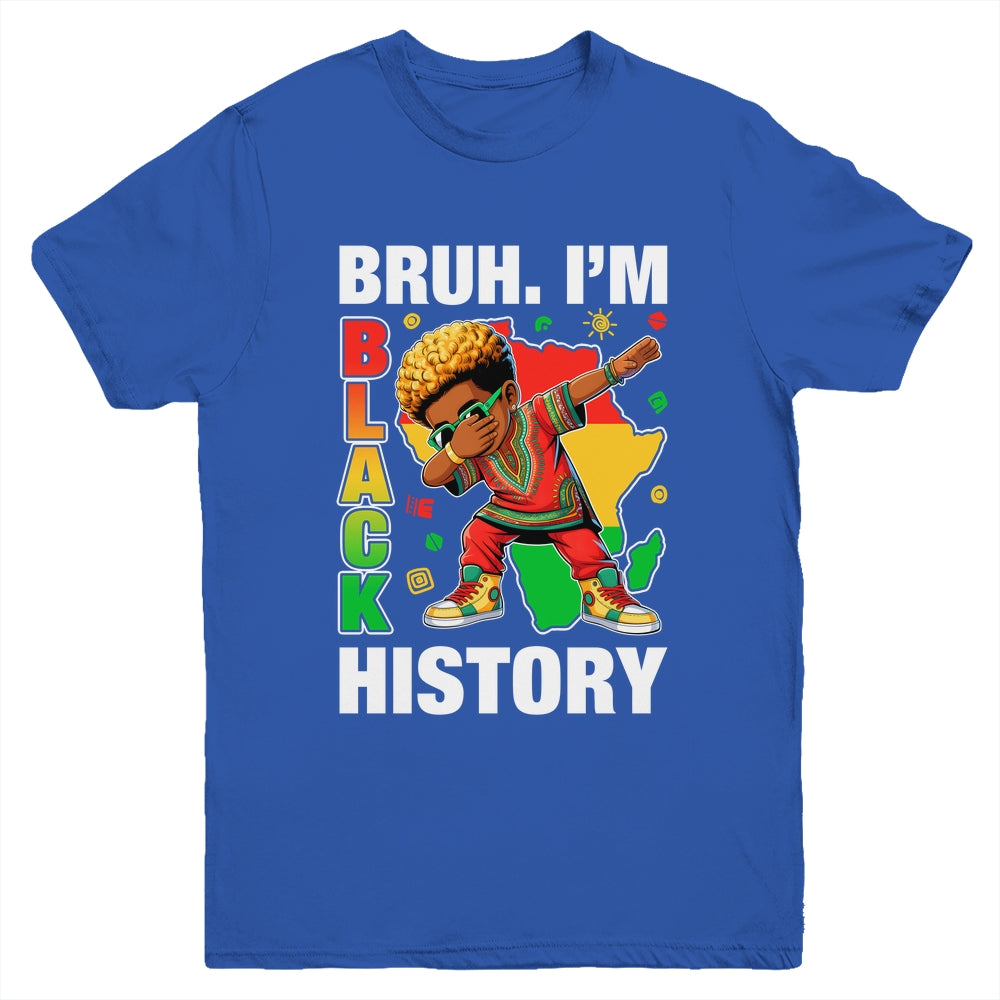 I Am Black History Dabbing Afro Men Boy Black History Month Youth Shirt | siriusteestore
