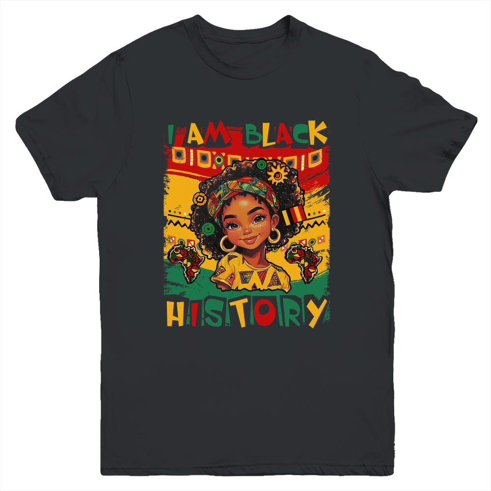 I Am Black History Month Black Melanin Kids Girls African Youth Shirt | siriusteestore