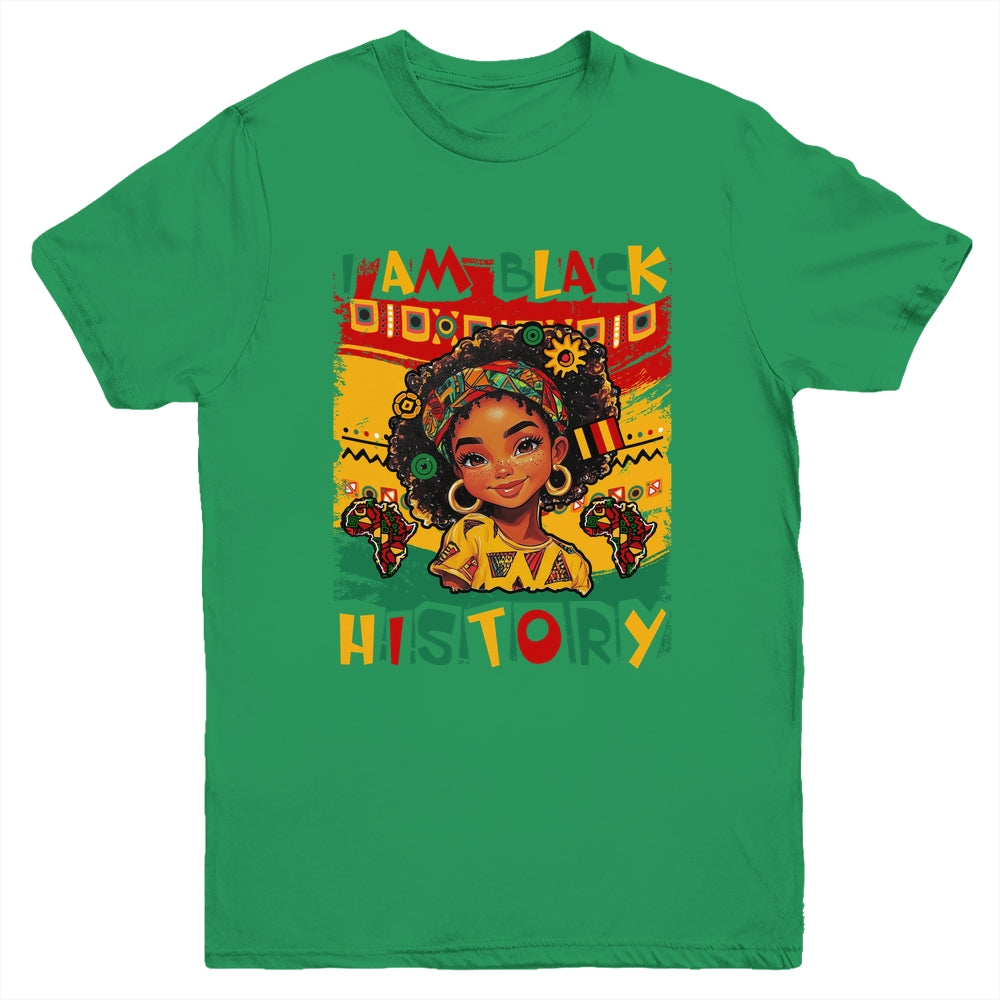 I Am Black History Month Black Melanin Kids Girls African Youth Shirt | siriusteestore