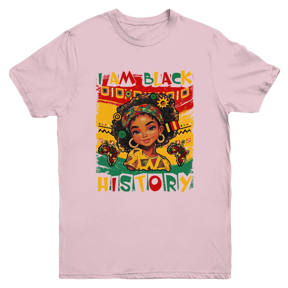 I Am Black History Month Black Melanin Kids Girls African Youth Shirt | siriusteestore