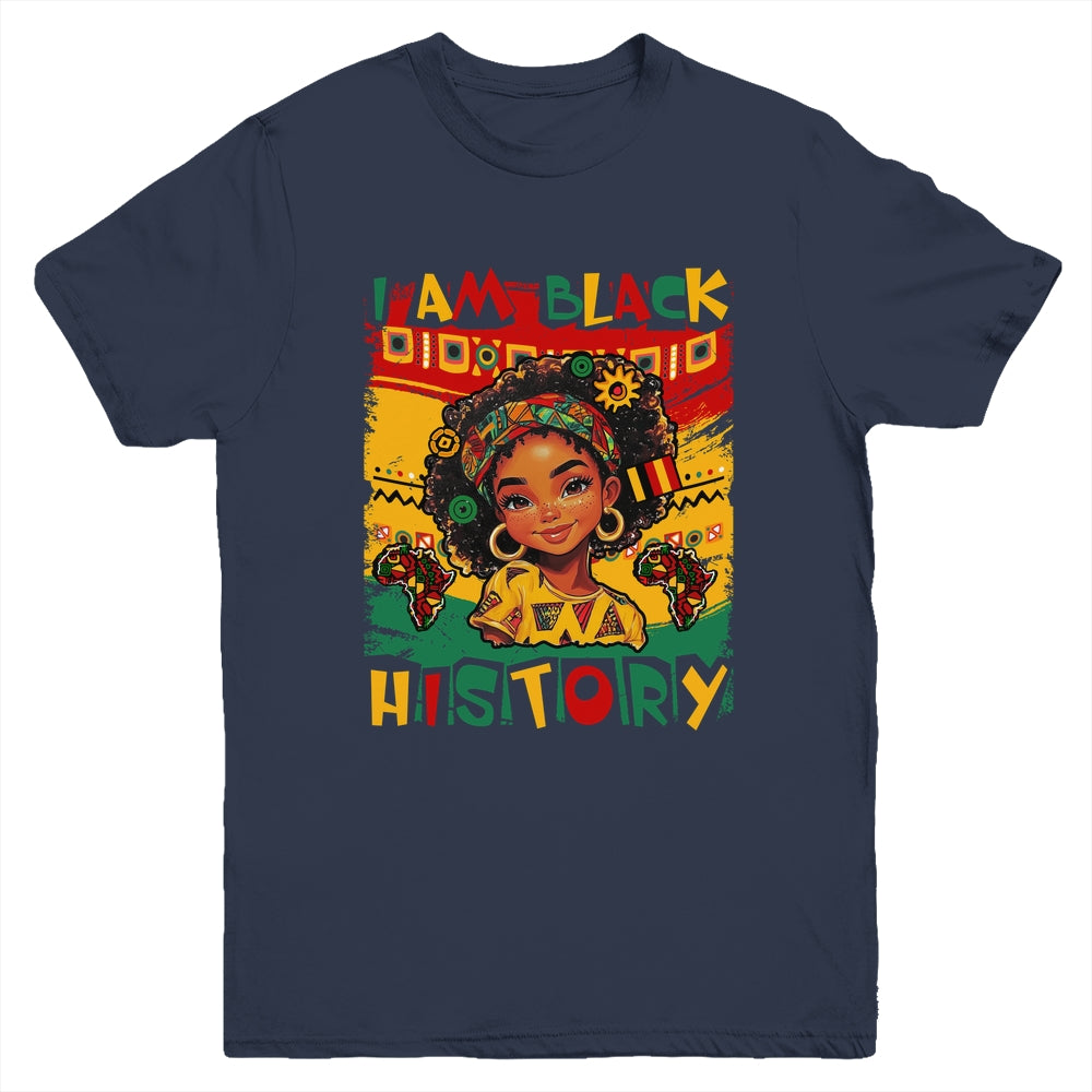 I Am Black History Month Black Melanin Kids Girls African Youth Shirt | siriusteestore