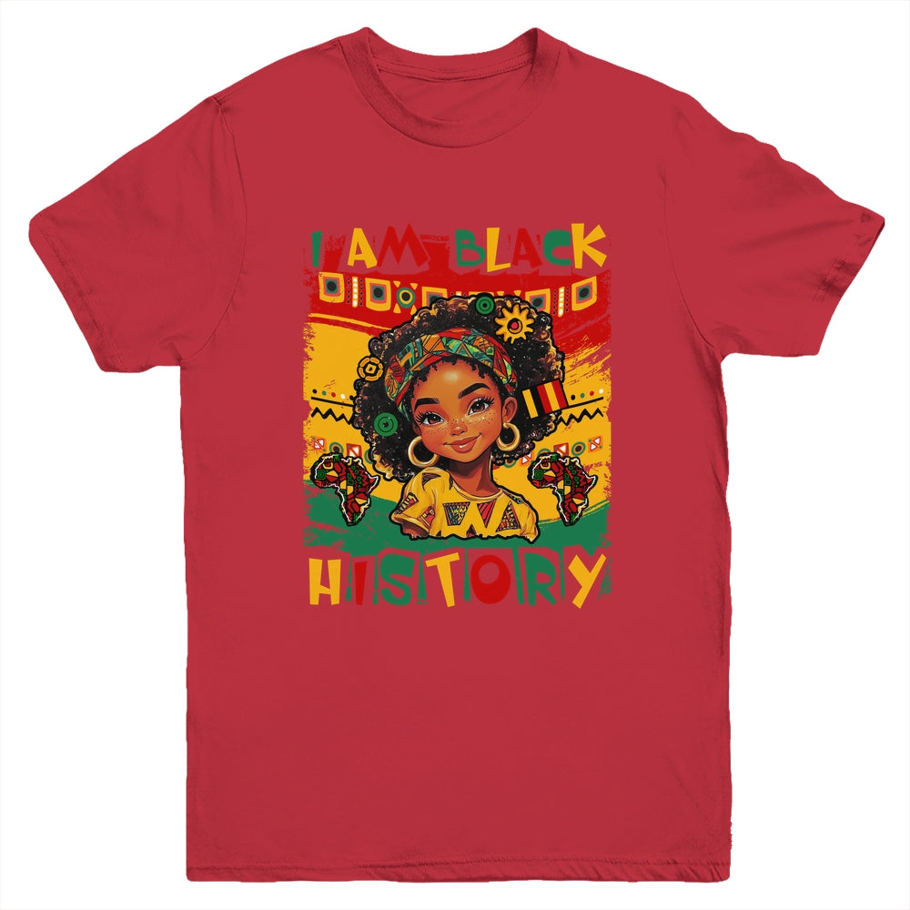 I Am Black History Month Black Melanin Kids Girls African Youth Shirt | siriusteestore
