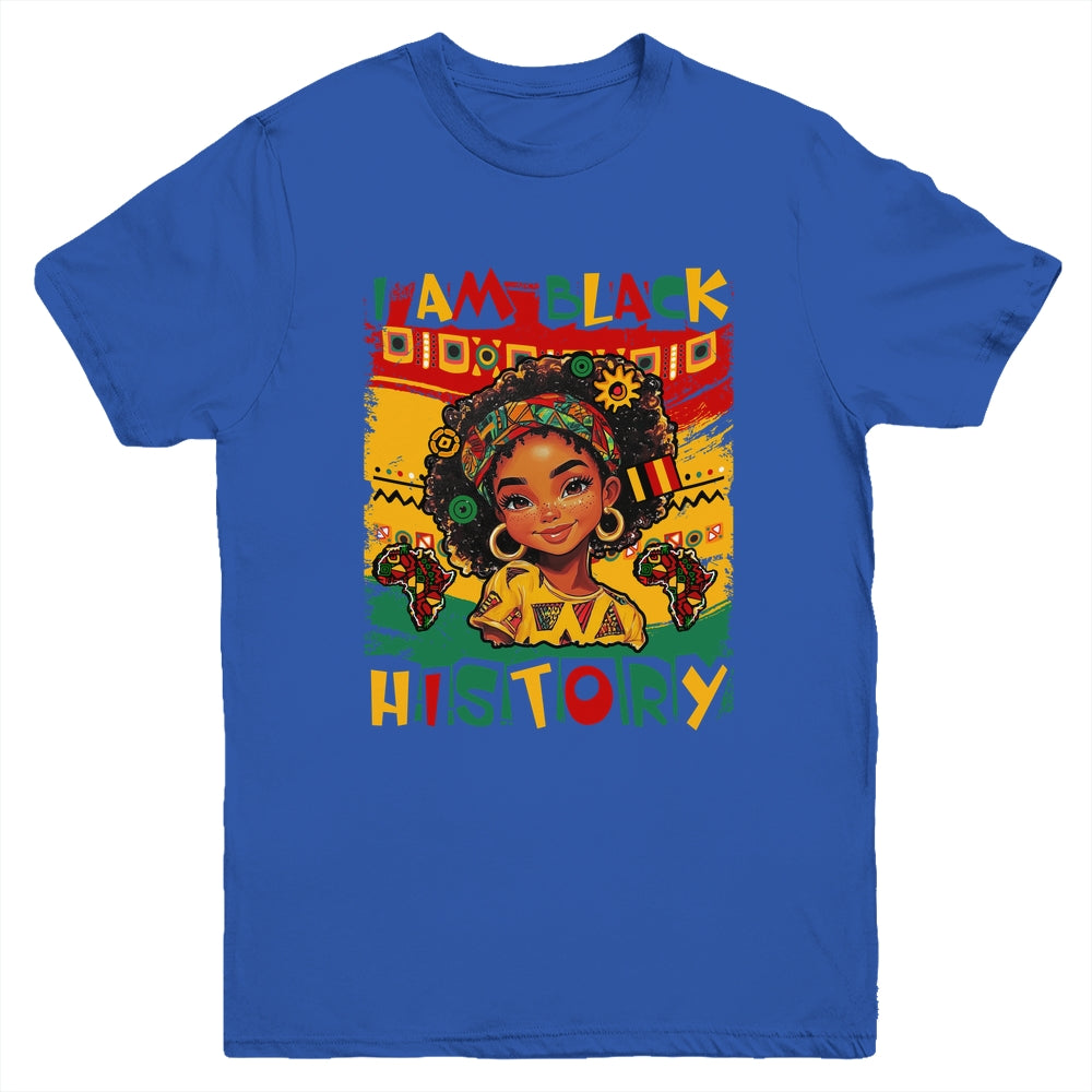 I Am Black History Month Black Melanin Kids Girls African Youth Shirt | siriusteestore