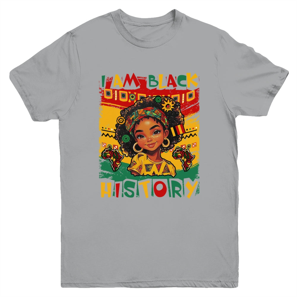 I Am Black History Month Black Melanin Kids Girls African Youth Shirt | siriusteestore