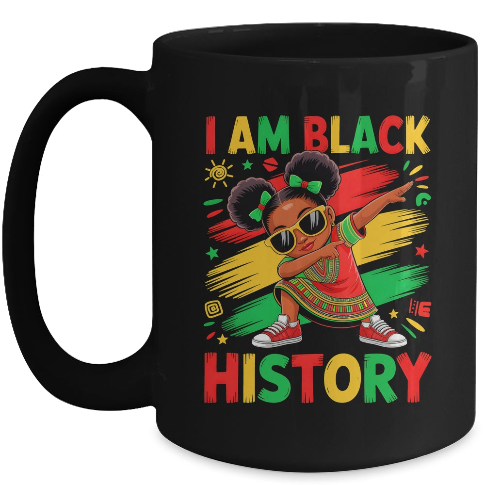 I Am Black History Month Dabbing Girl African Kids Mug | siriusteestore