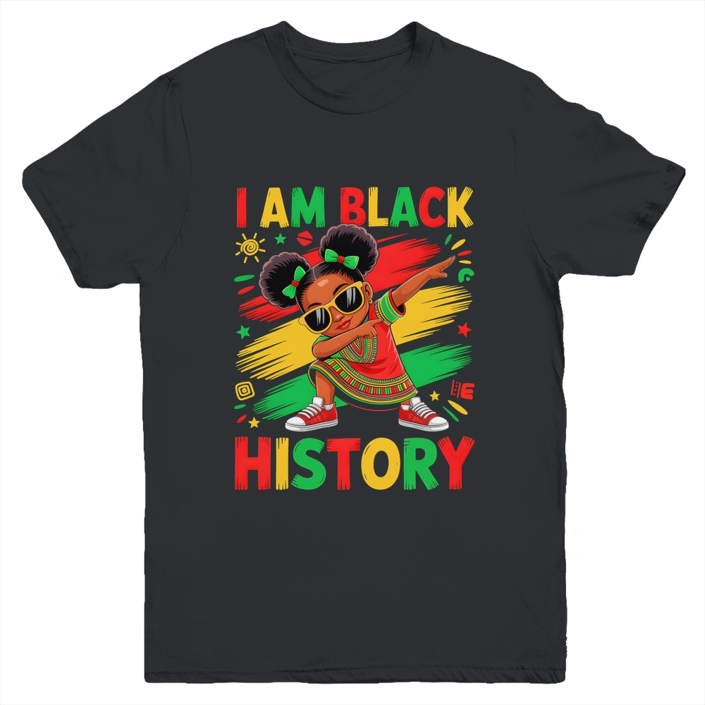I Am Black History Month Dabbing Girl African Kids Youth Shirt | siriusteestore