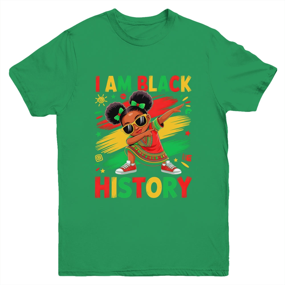 I Am Black History Month Dabbing Girl African Kids Youth Shirt | siriusteestore