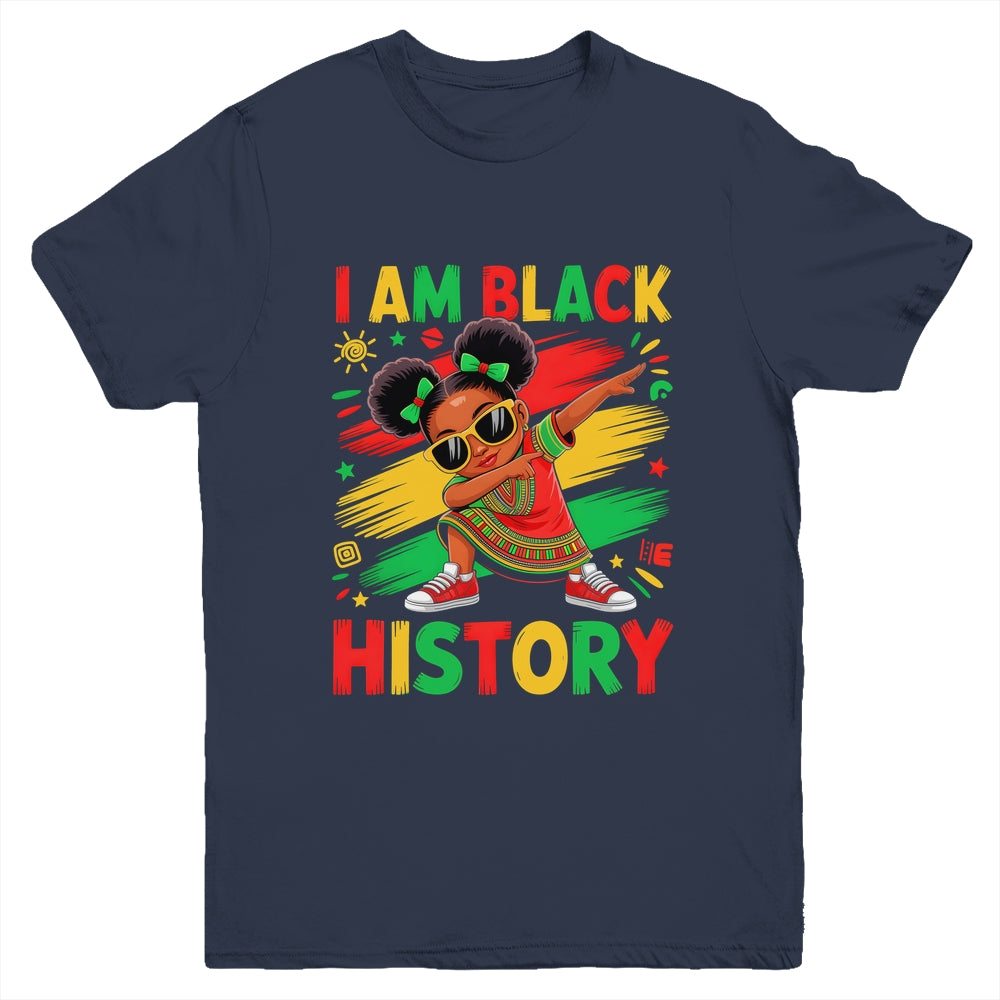 I Am Black History Month Dabbing Girl African Kids Youth Shirt | siriusteestore