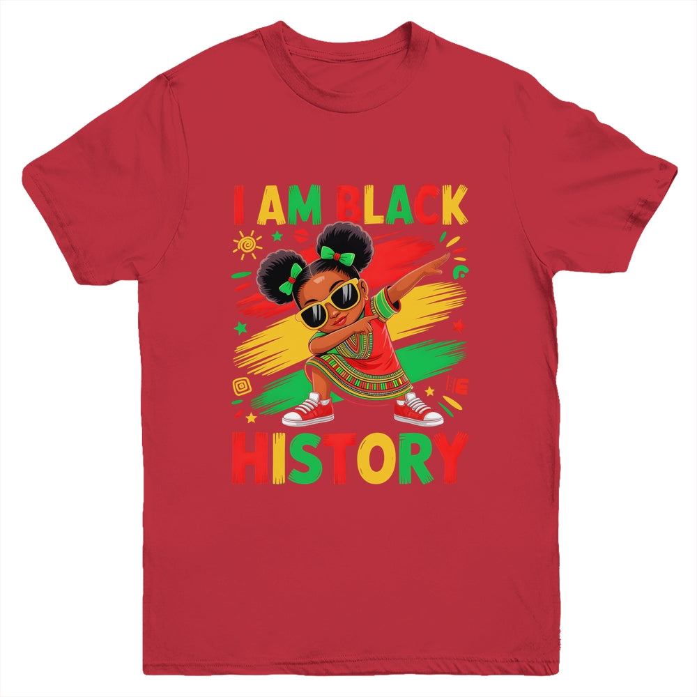 I Am Black History Month Dabbing Girl African Kids Youth Shirt | siriusteestore