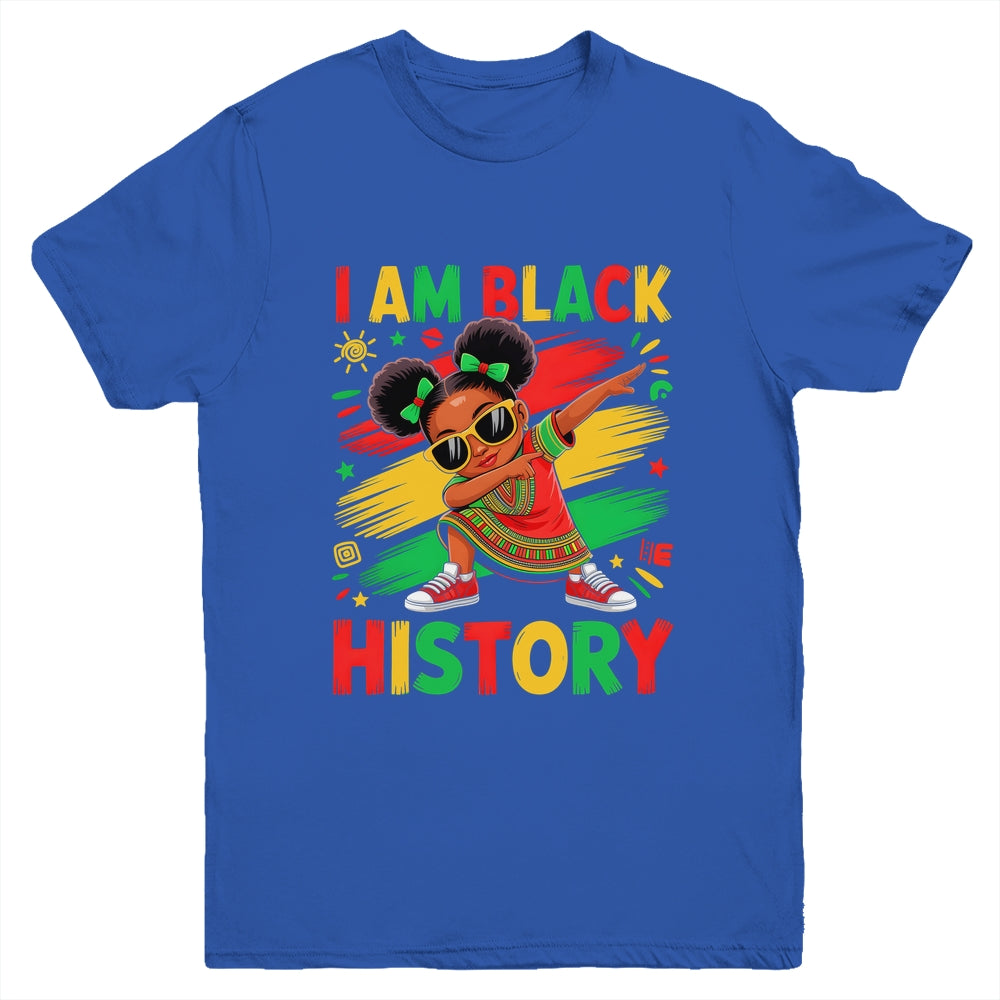 I Am Black History Month Dabbing Girl African Kids Youth Shirt | siriusteestore
