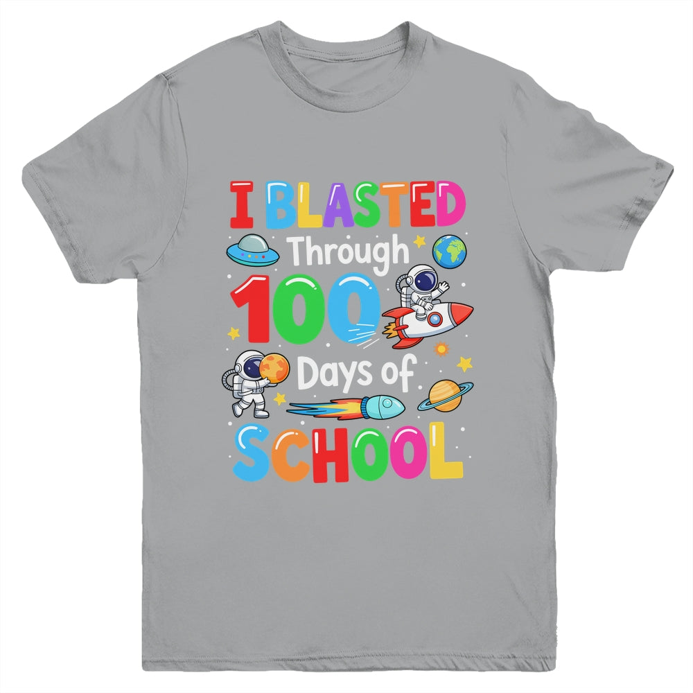 I Blasted Through 100 Days Of School Space Boy Kid Youth Shirt | siriusteestore