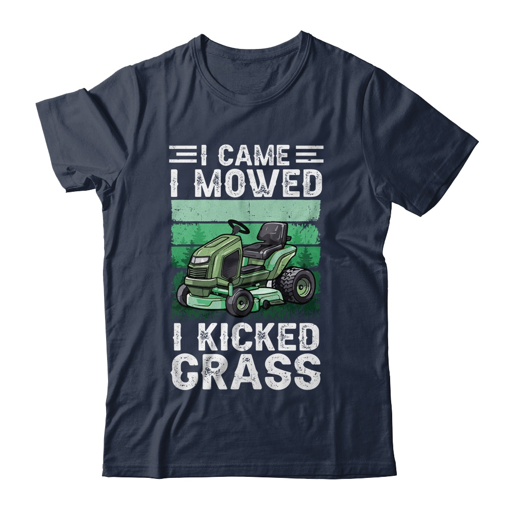 I Came I Mowed I Kicked Grass Funny Gardener Lawn Mowing Shirt & Tank Top | siriusteestore