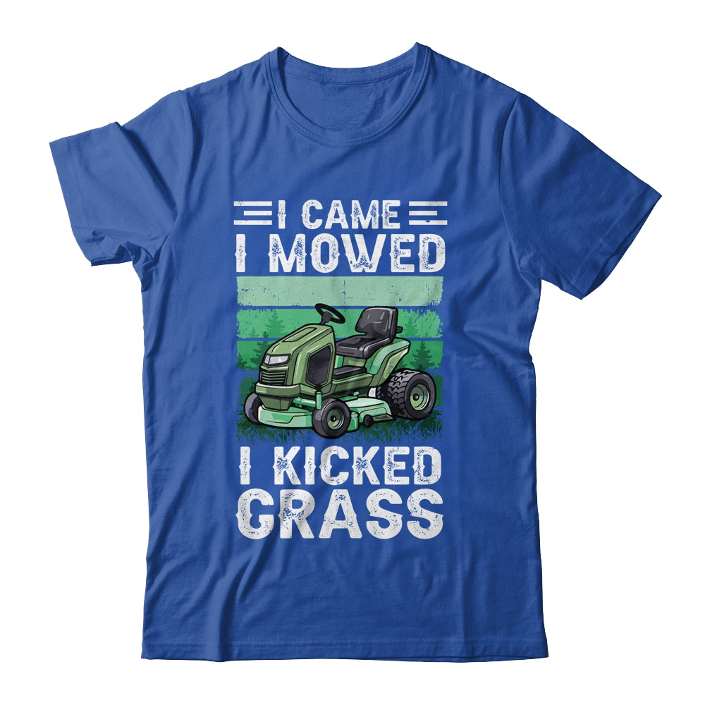 I Came I Mowed I Kicked Grass Funny Gardener Lawn Mowing Shirt & Tank Top | siriusteestore