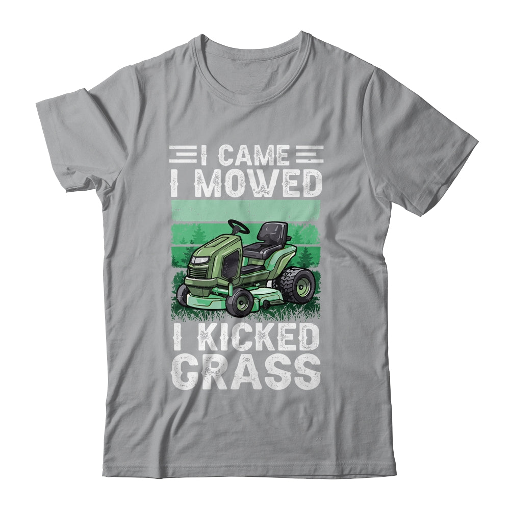 I Came I Mowed I Kicked Grass Funny Gardener Lawn Mowing Shirt & Tank Top | siriusteestore