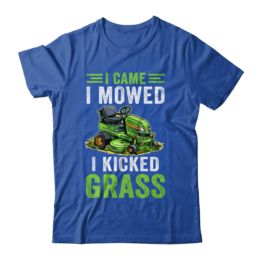 I Came I Mowed I Kicked Grass Riding Mower Mowing Dad Men Shirt & Tank Top | siriusteestore