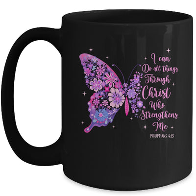 I Can Do All Things Through Christ Pretty Butterfly Women Mug | siriusteestore