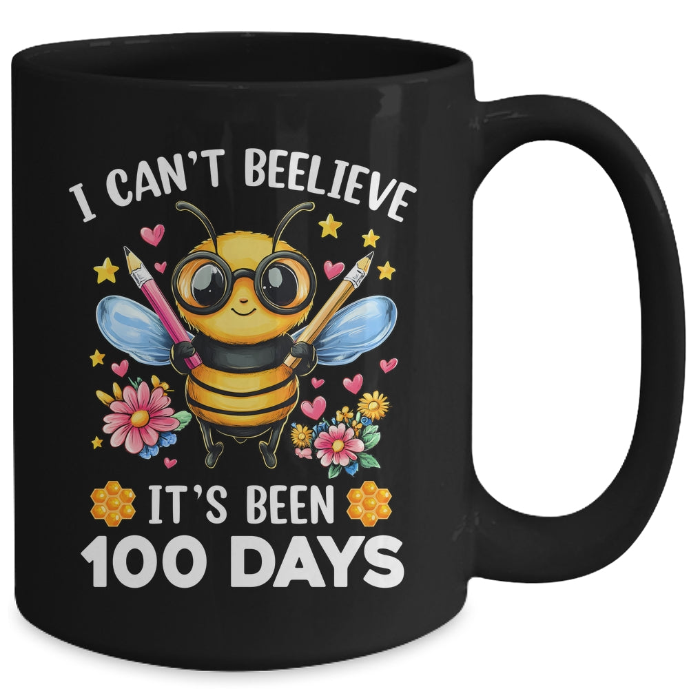 I Can't Believe Its Been 100 Days Funny Bee 100th Day School Mug | siriusteestore