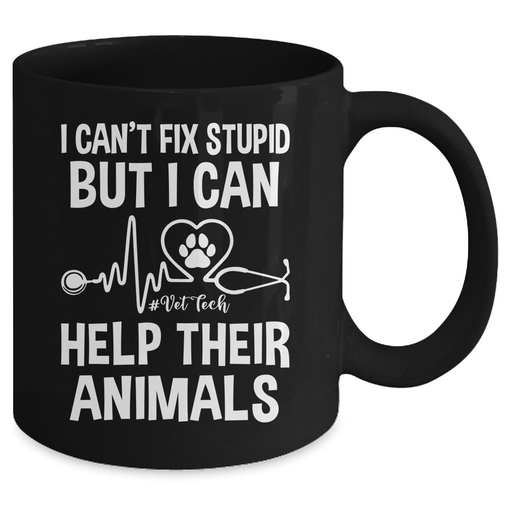 I Can't Fix Stupid But I Can Help Their Animals Vintage Mug | siriusteestore