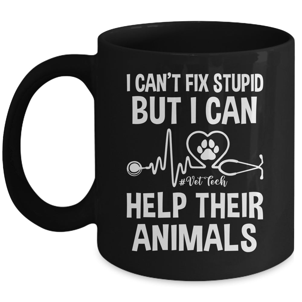 I Can't Fix Stupid But I Can Help Their Animals Vintage Mug | siriusteestore