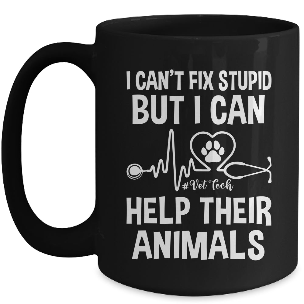 I Can't Fix Stupid But I Can Help Their Animals Vintage Mug | siriusteestore