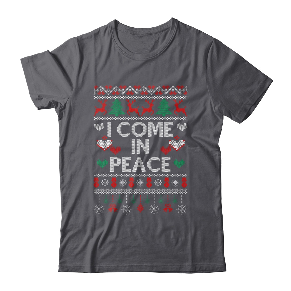 I Come In Peace I'm Peace Matching Couple Ugly Christmas Shirt & Sweatshirt | siriusteestore