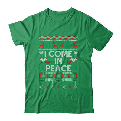 I Come In Peace I'm Peace Matching Couple Ugly Christmas Shirt & Sweatshirt | siriusteestore