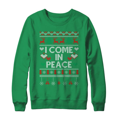 I Come In Peace I'm Peace Matching Couple Ugly Christmas Shirt & Sweatshirt | siriusteestore
