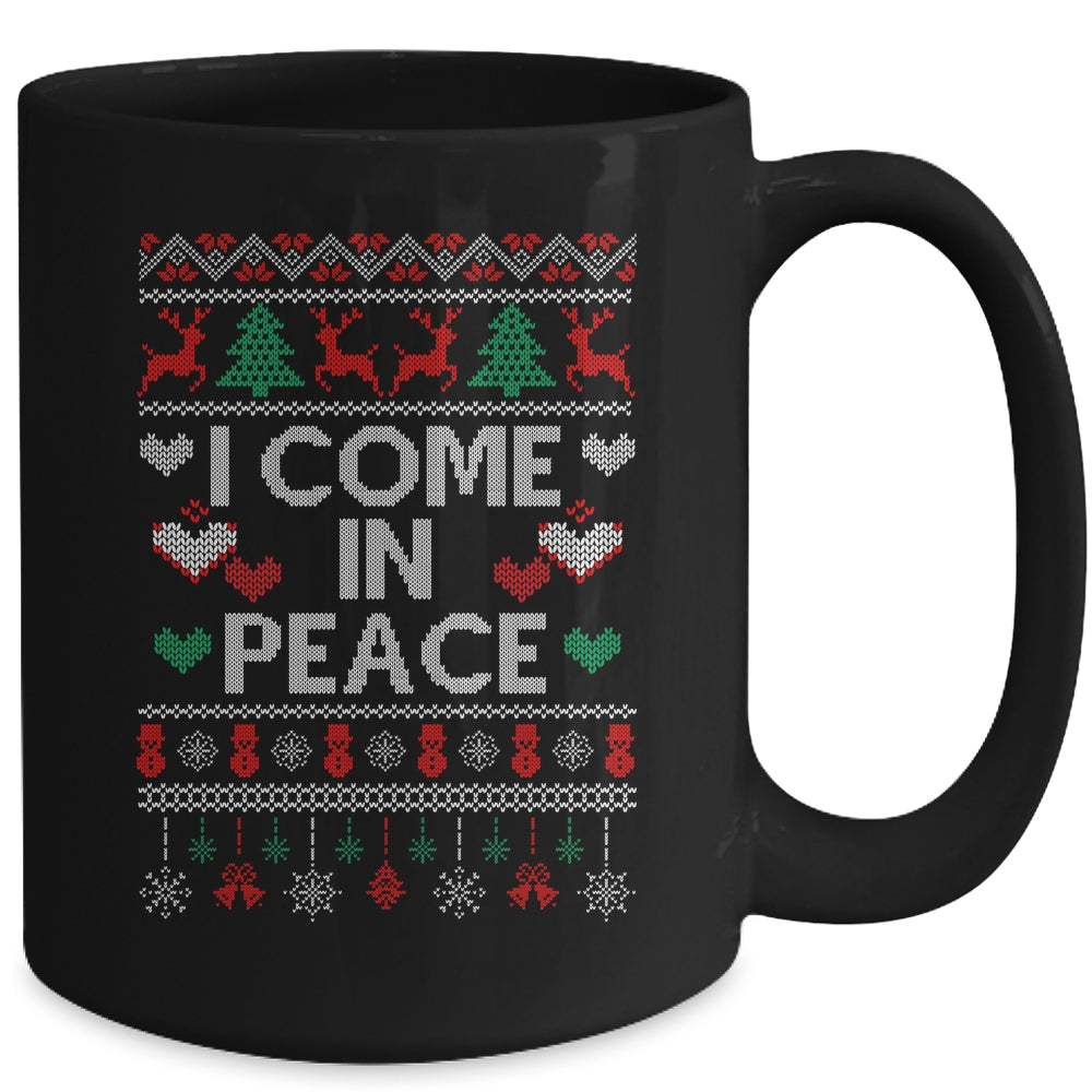 I Come In Peace I'm Peace Matching Couple Ugly Christmas Mug | siriusteestore