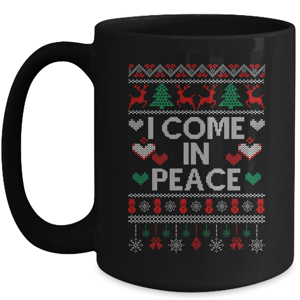 I Come In Peace I'm Peace Matching Couple Ugly Christmas Mug | siriusteestore